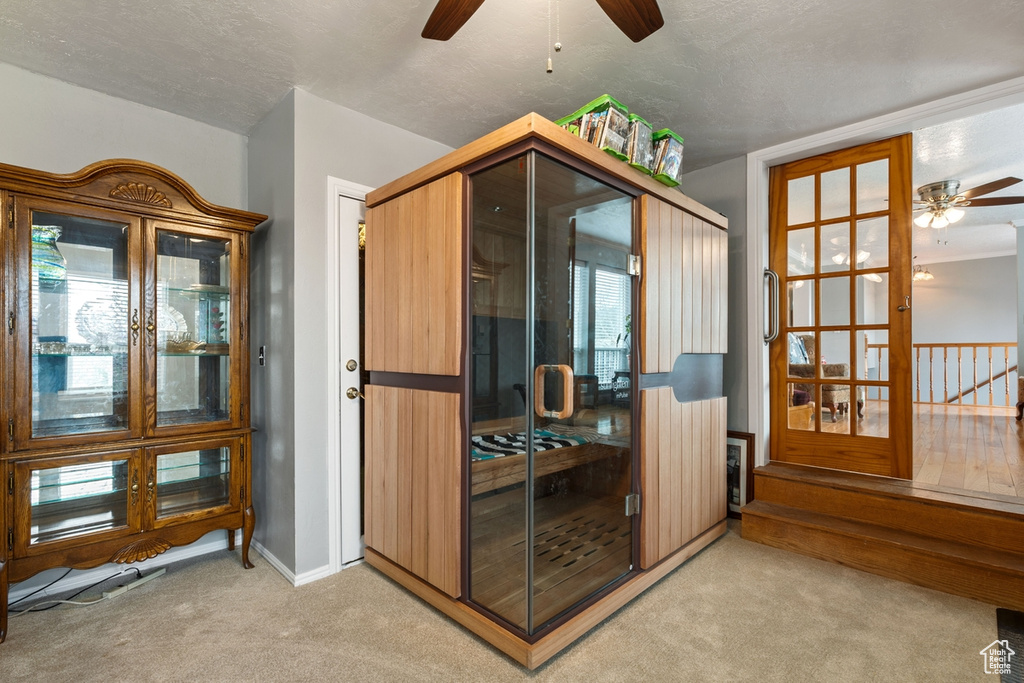 Interior space featuring carpet