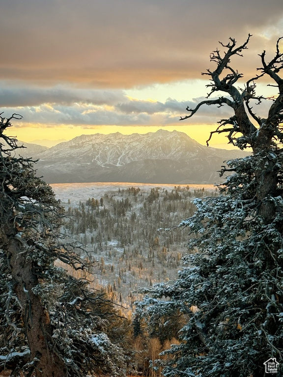 Water view with a mountainous background