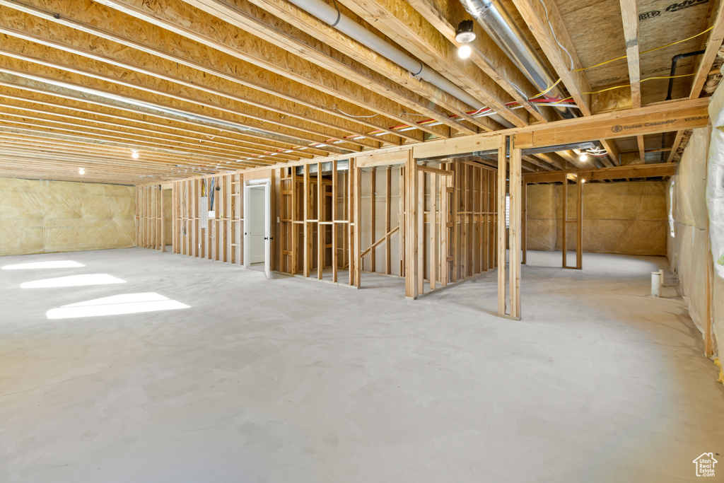 View of unfinished basement