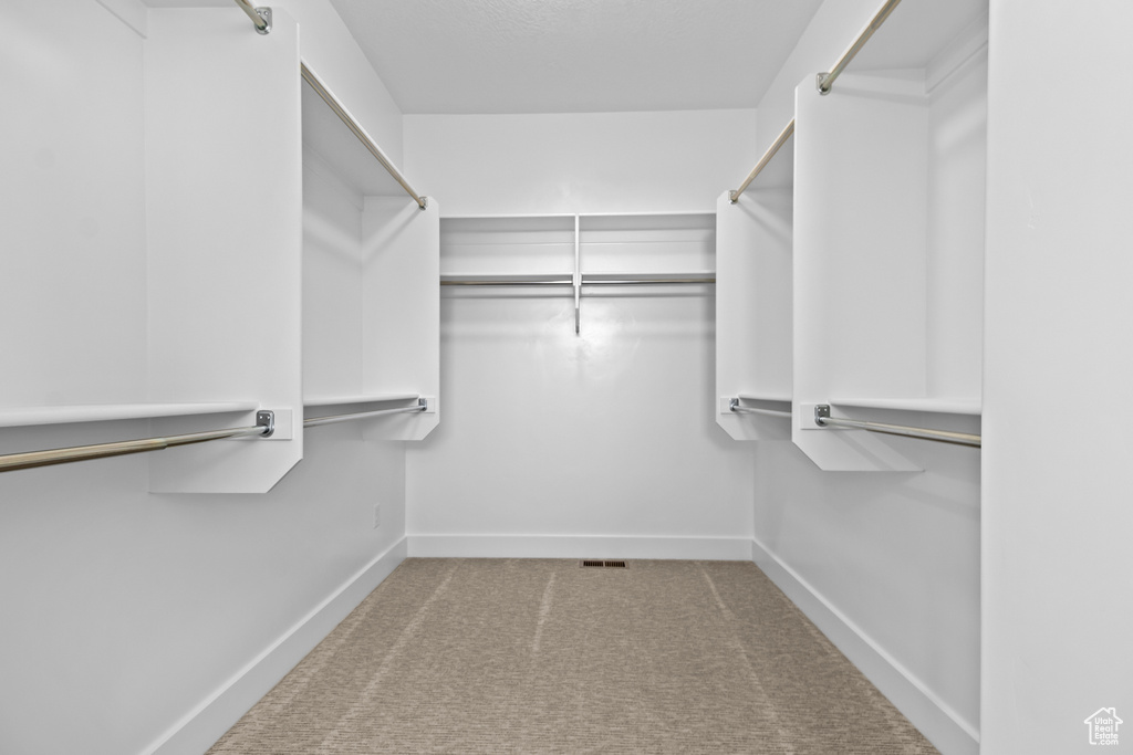 Walk in closet featuring carpet
