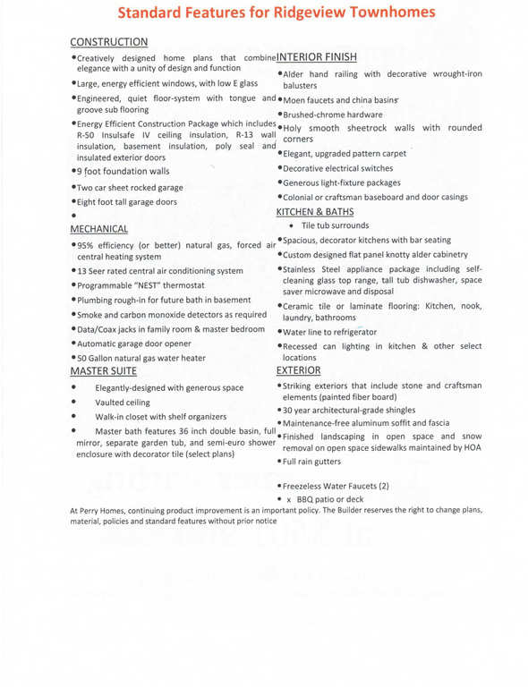 View of miscellaneous listing collateral