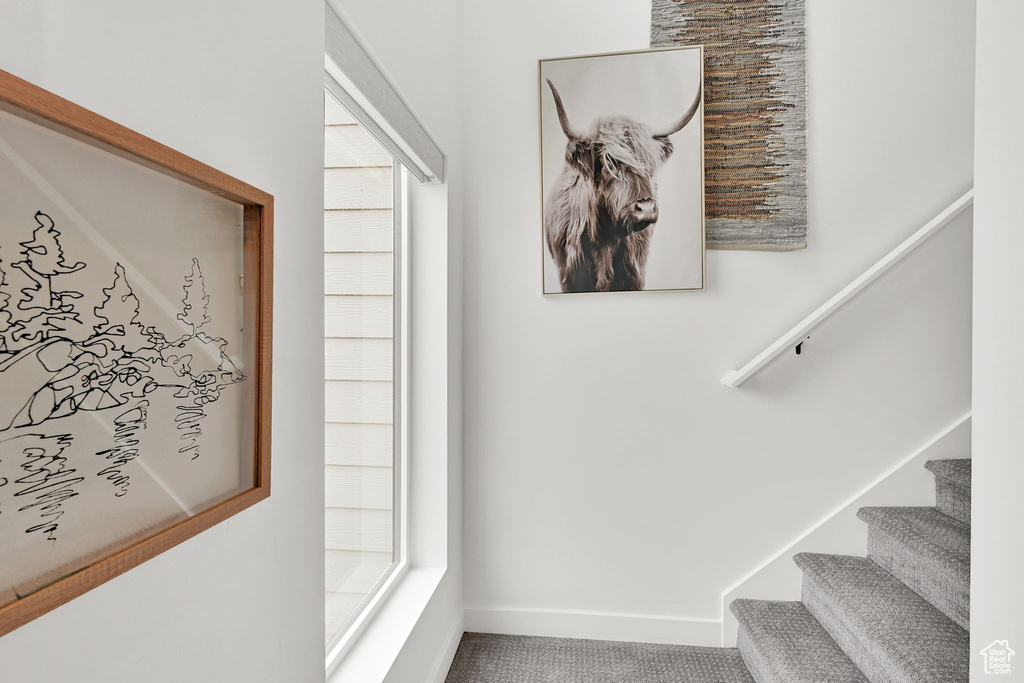 Stairway with baseboards