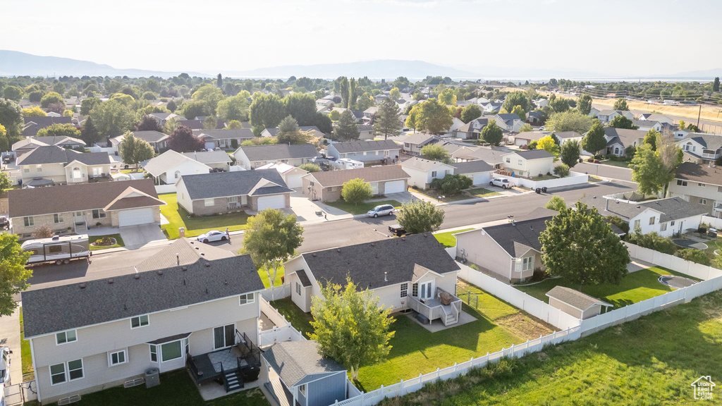 Aerial view of residential area