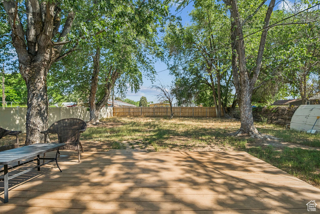 View of wooden deck