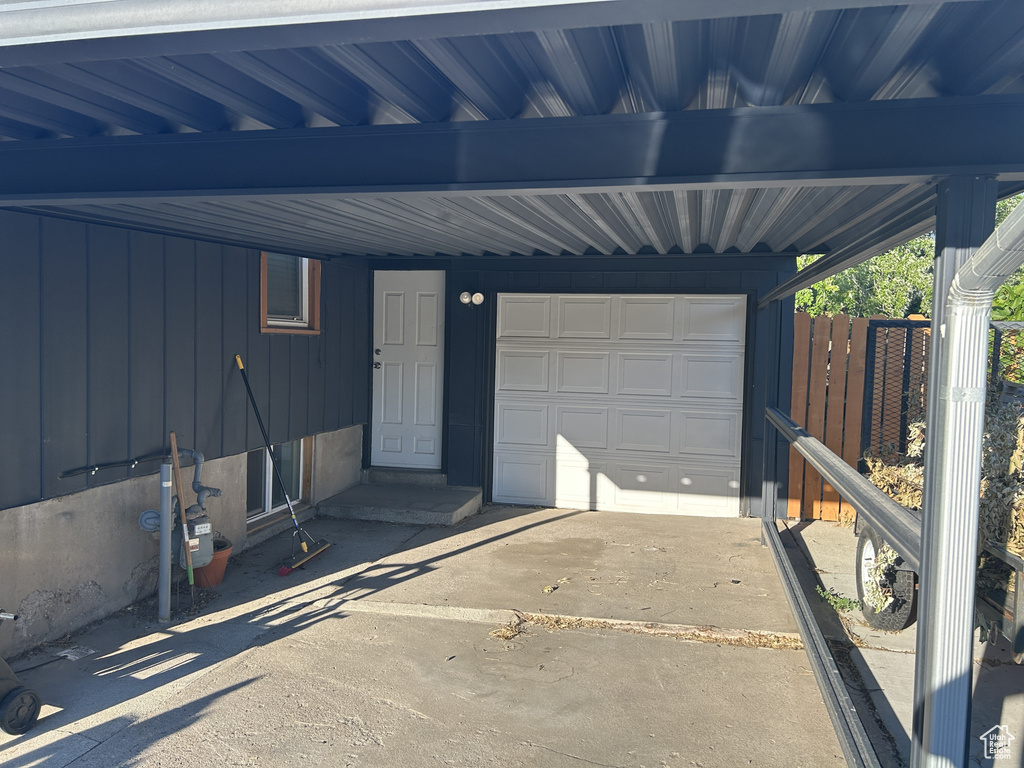 View of garage
