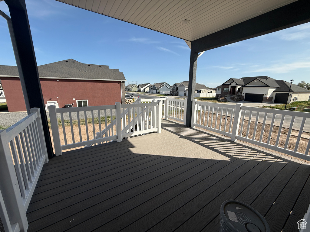 Deck with a residential view