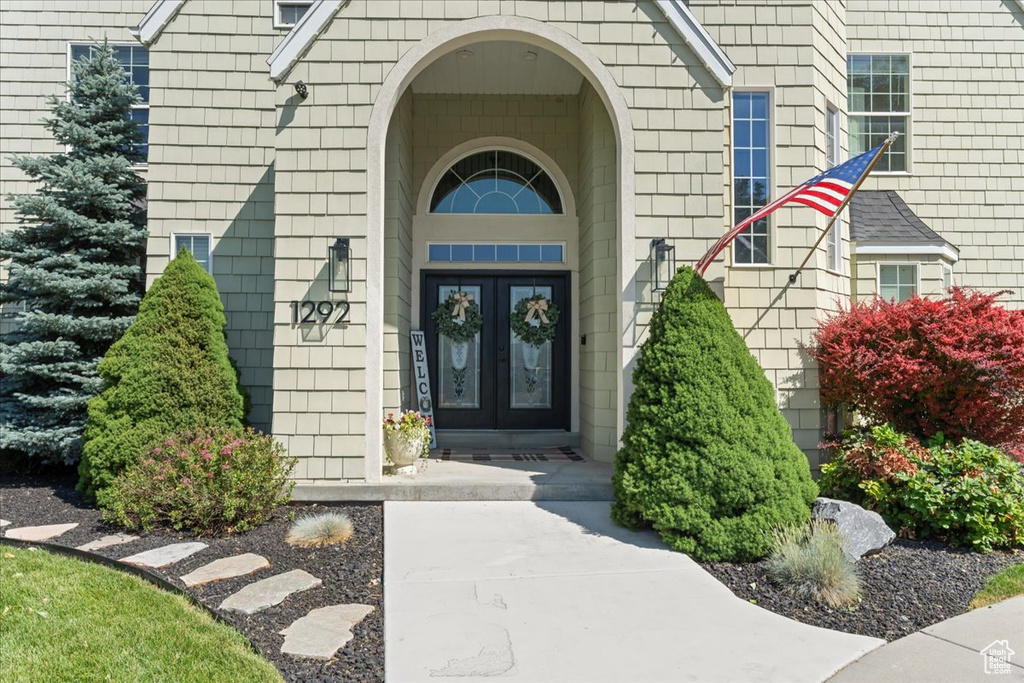Doorway to property with french doors