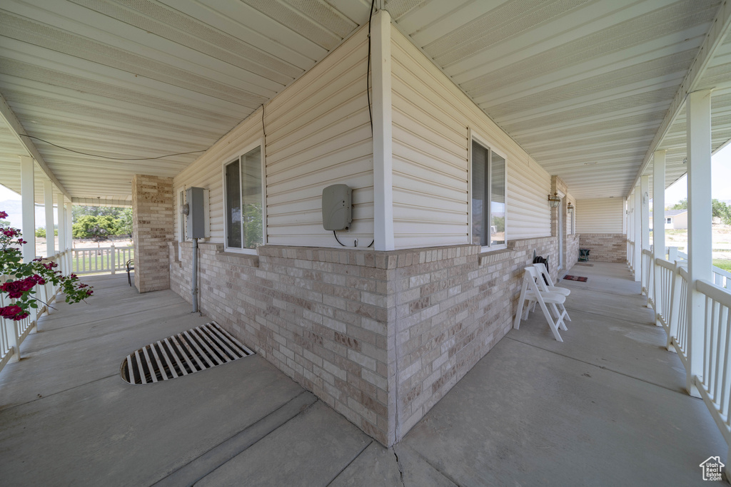 View of covered porch