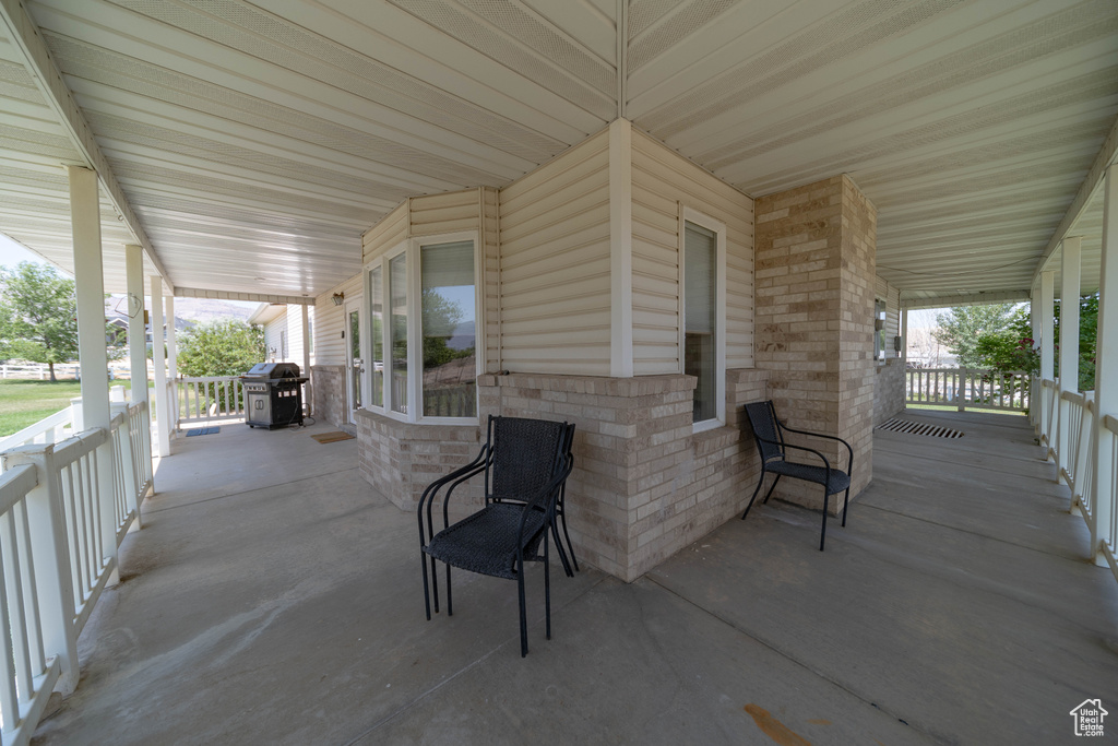 Covered porch with area for grilling