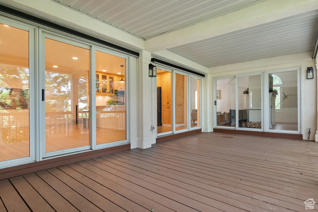 View of wooden deck