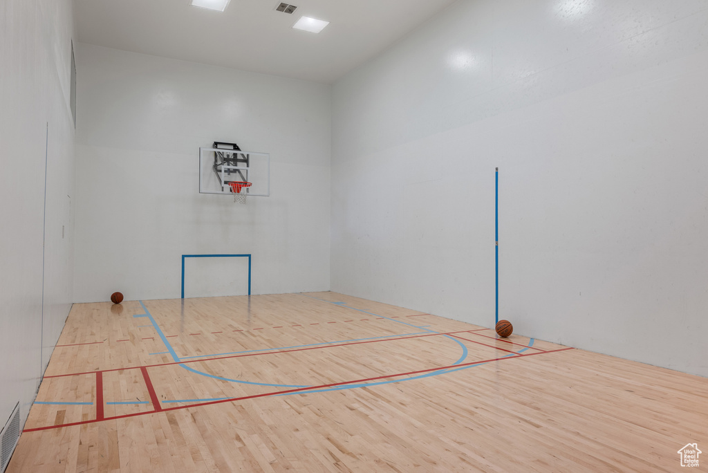 View of basketball court with community basketball court