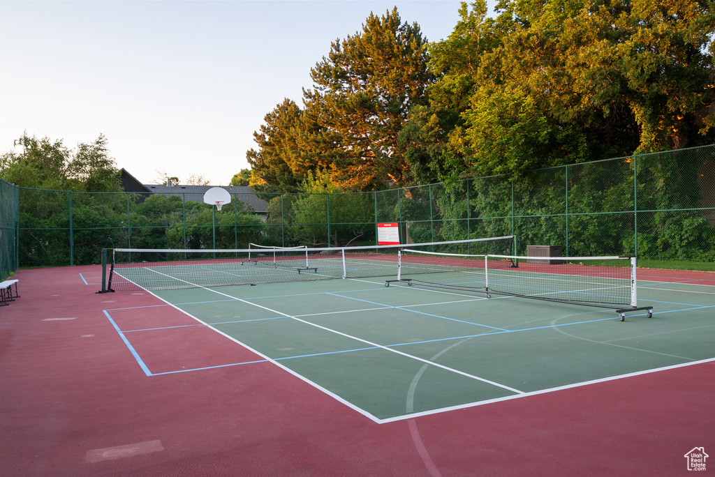 View of tennis court