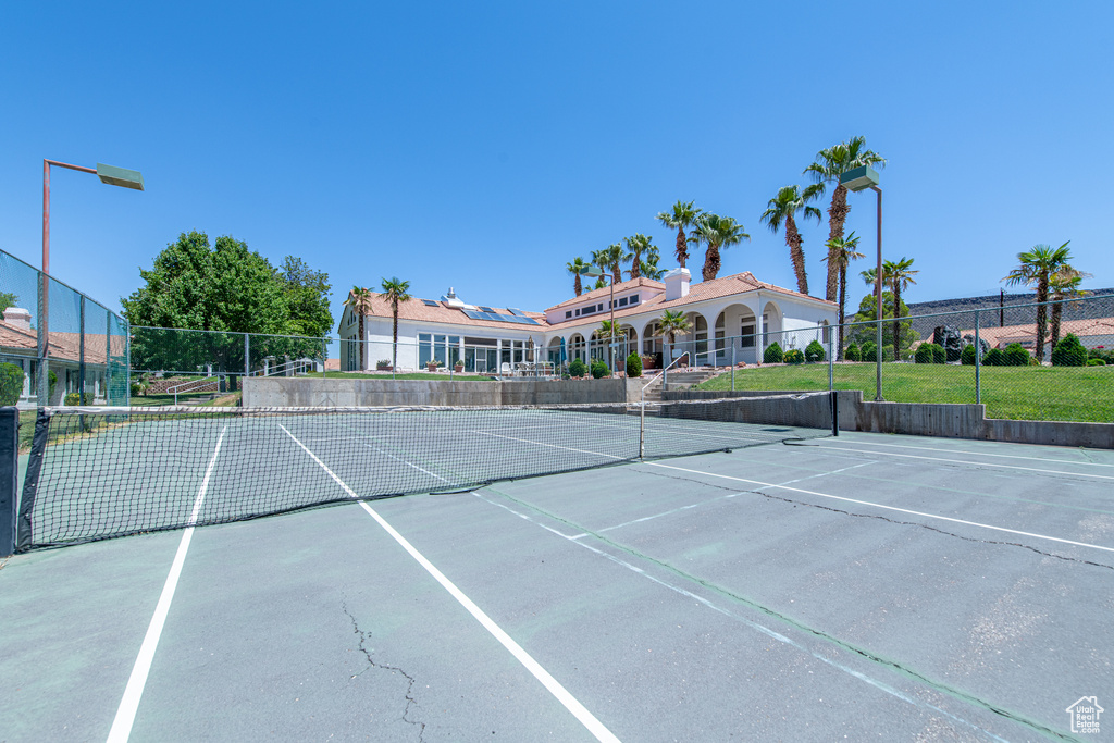 View of tennis court