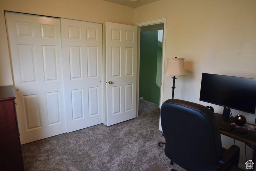 Office with carpet flooring