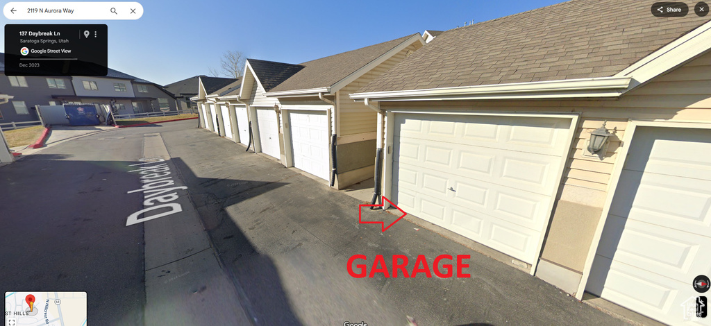 View of garage