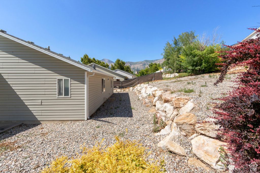 View of yard featuring a mountain view
