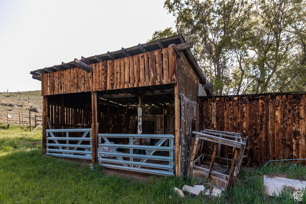 View of outdoor structure featuring an exterior structure