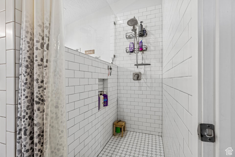 Bathroom with a stall shower