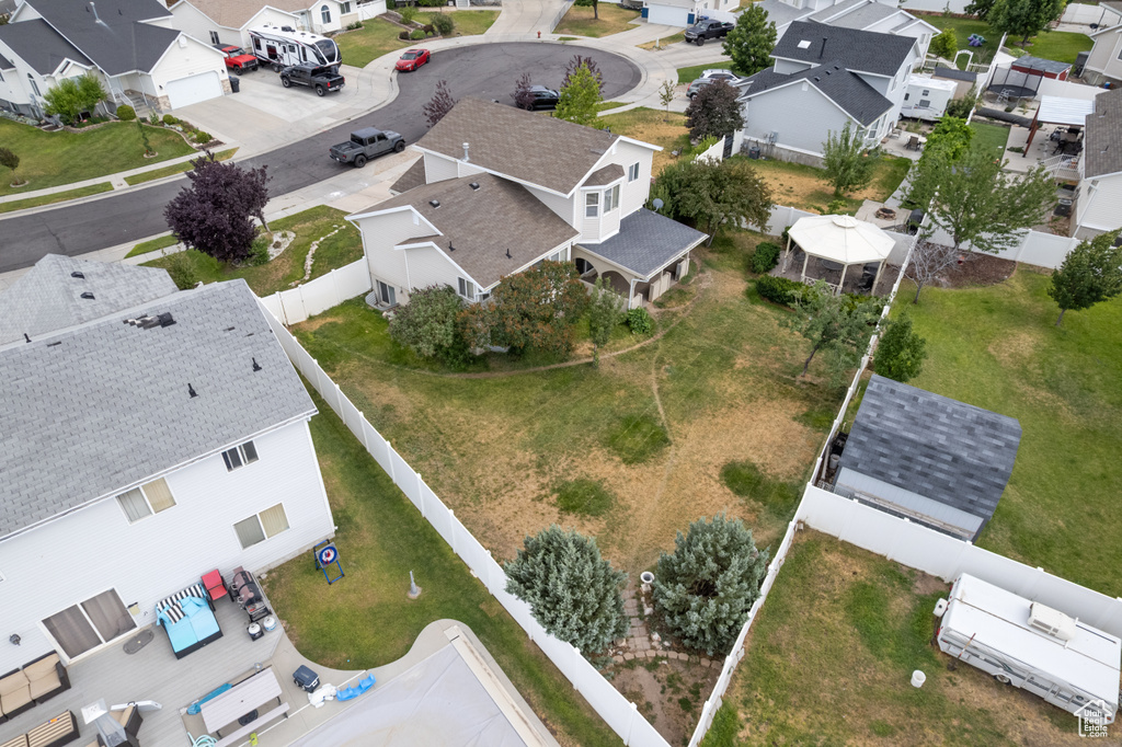 Aerial view of residential area