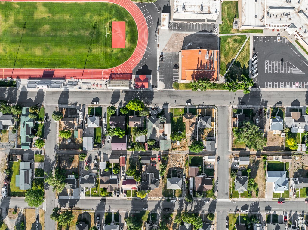Aerial view of residential area