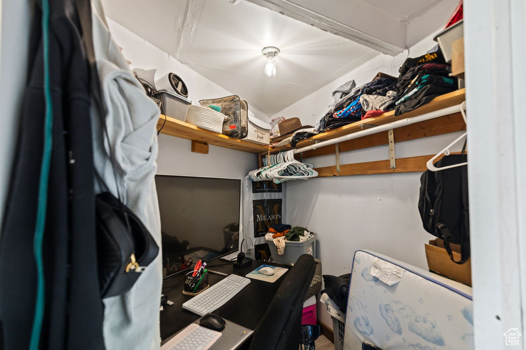 View of walk in closet