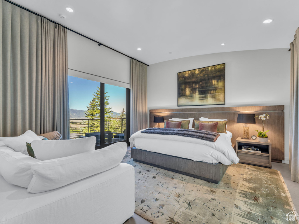 Bedroom with recessed lighting