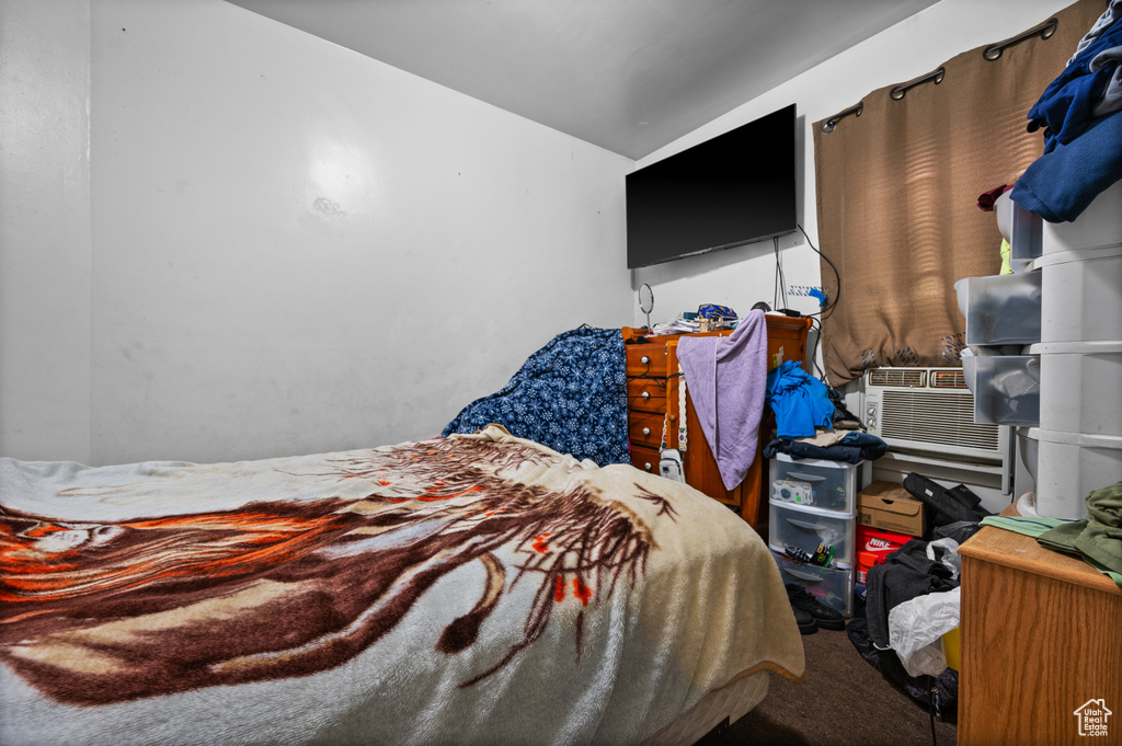 Bedroom with carpet flooring