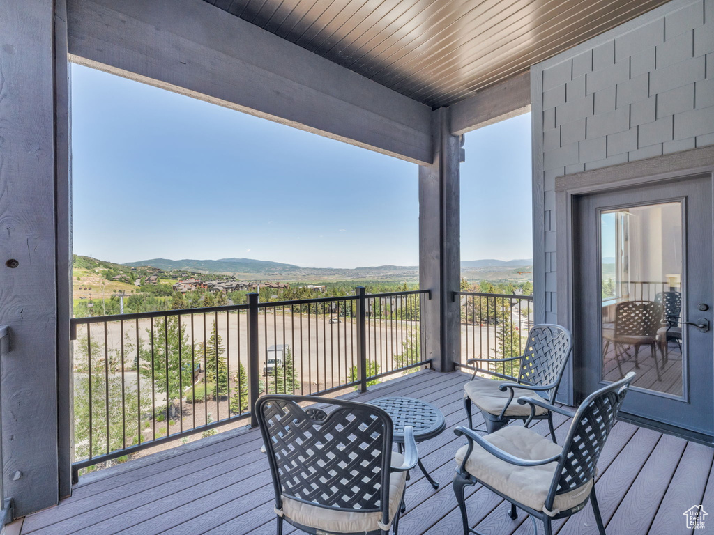 Deck with a mountain view
