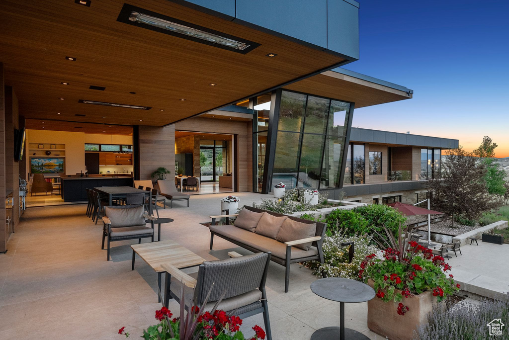 View of patio featuring outdoor lounge area