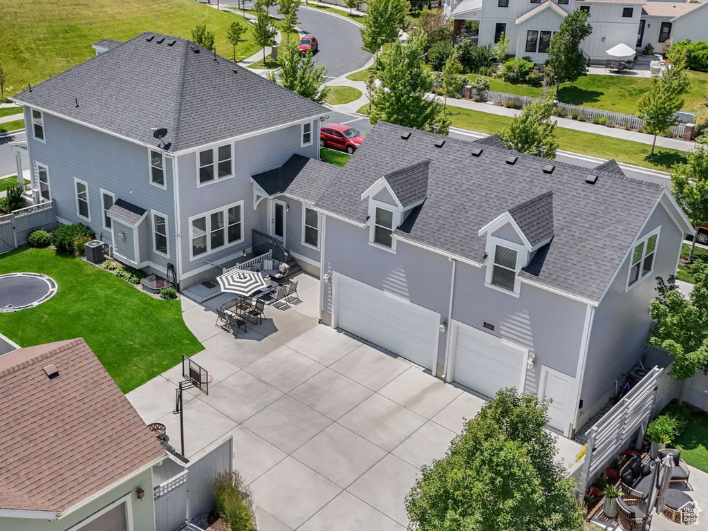 Aerial view of residential area