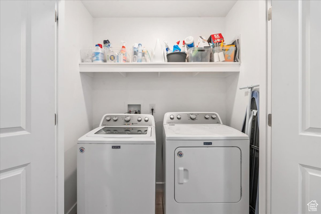 Washroom with separate washer and dryer