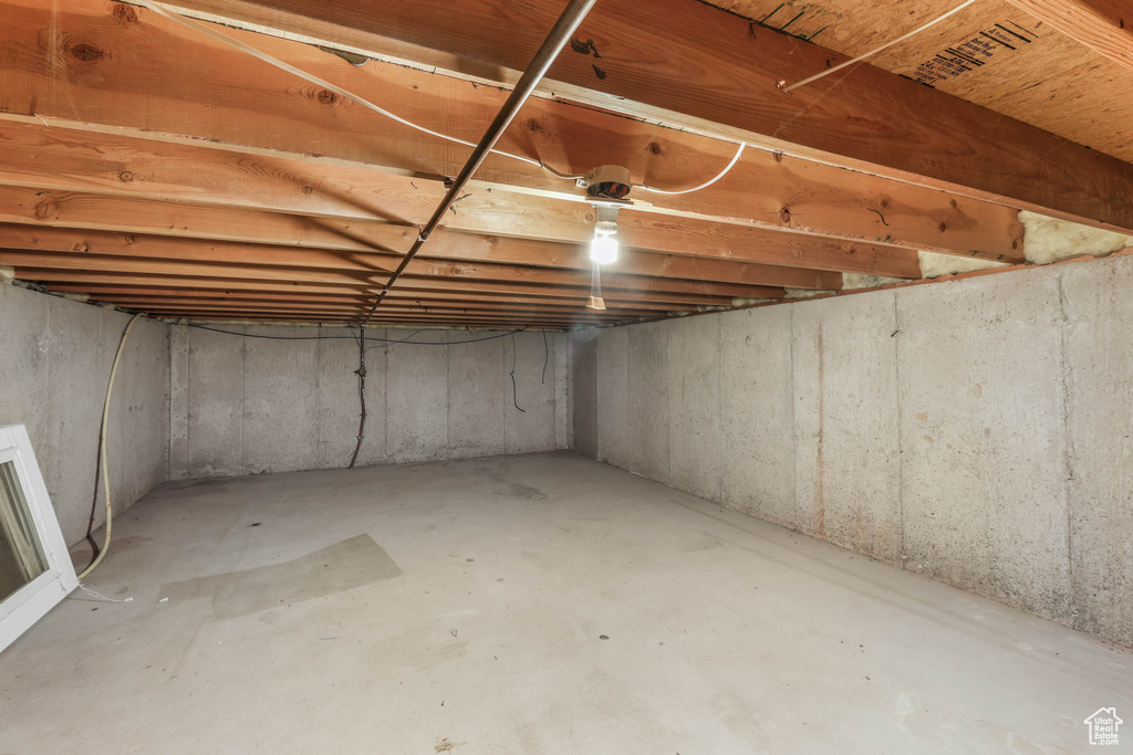 View of unfinished basement