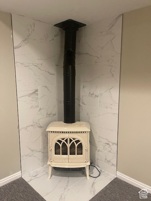Detailed view of a wood stove