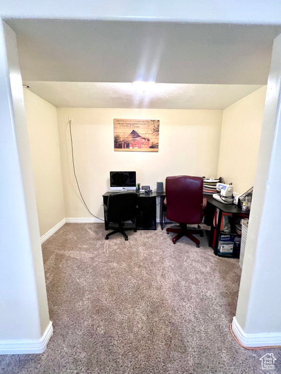 Office featuring carpet flooring and baseboards