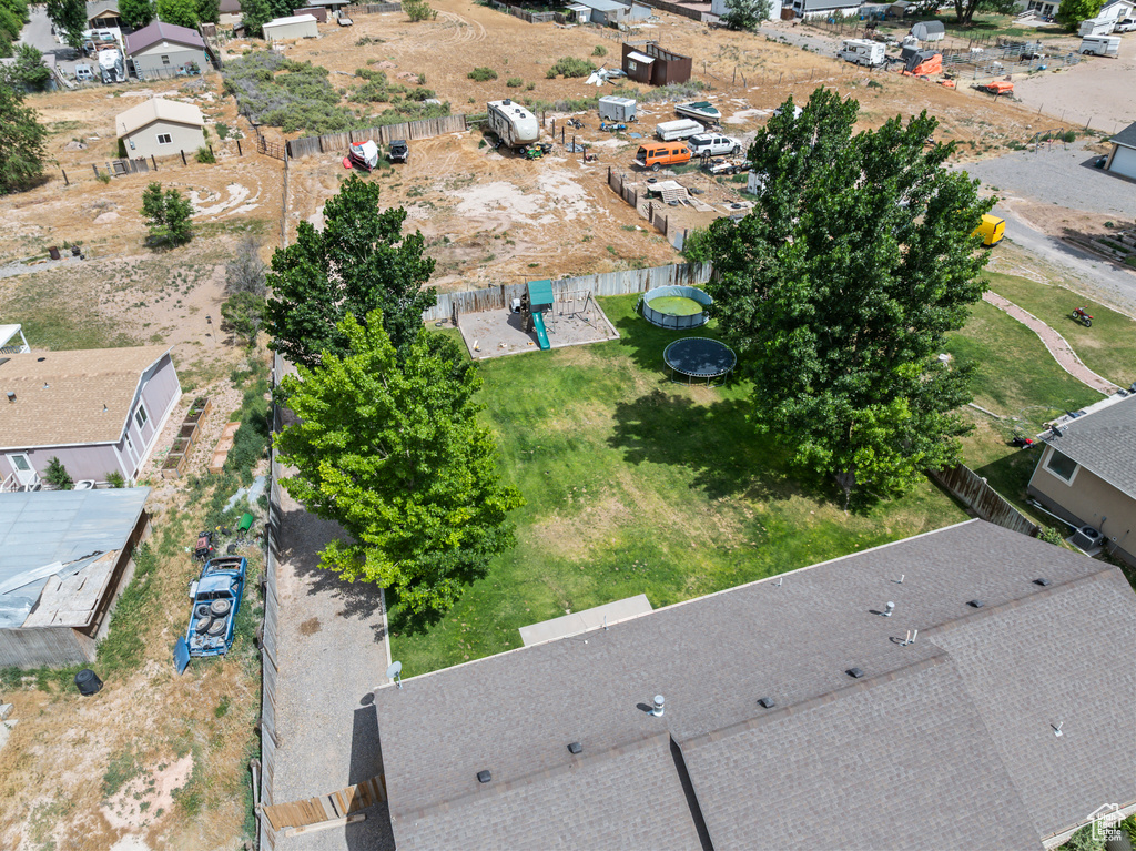 Aerial perspective of suburban area