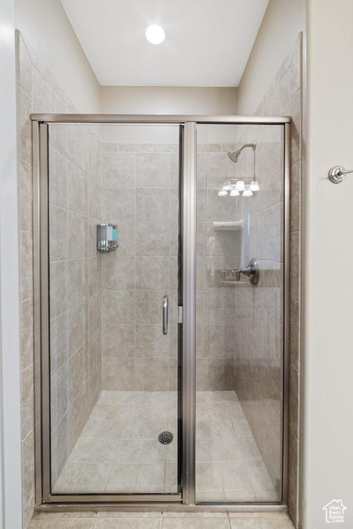 Bathroom with a stall shower