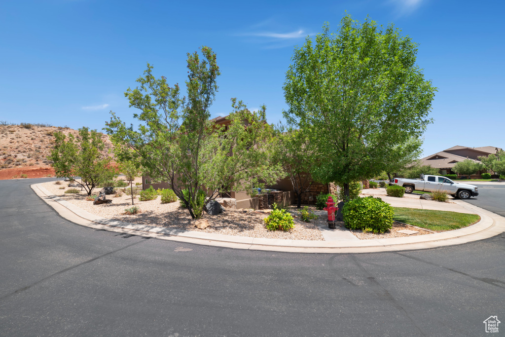 View of property hidden behind natural elements