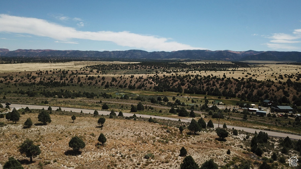View of mountain background with rural landscape