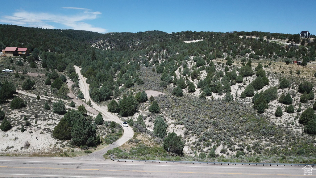 Mountain view featuring a forest