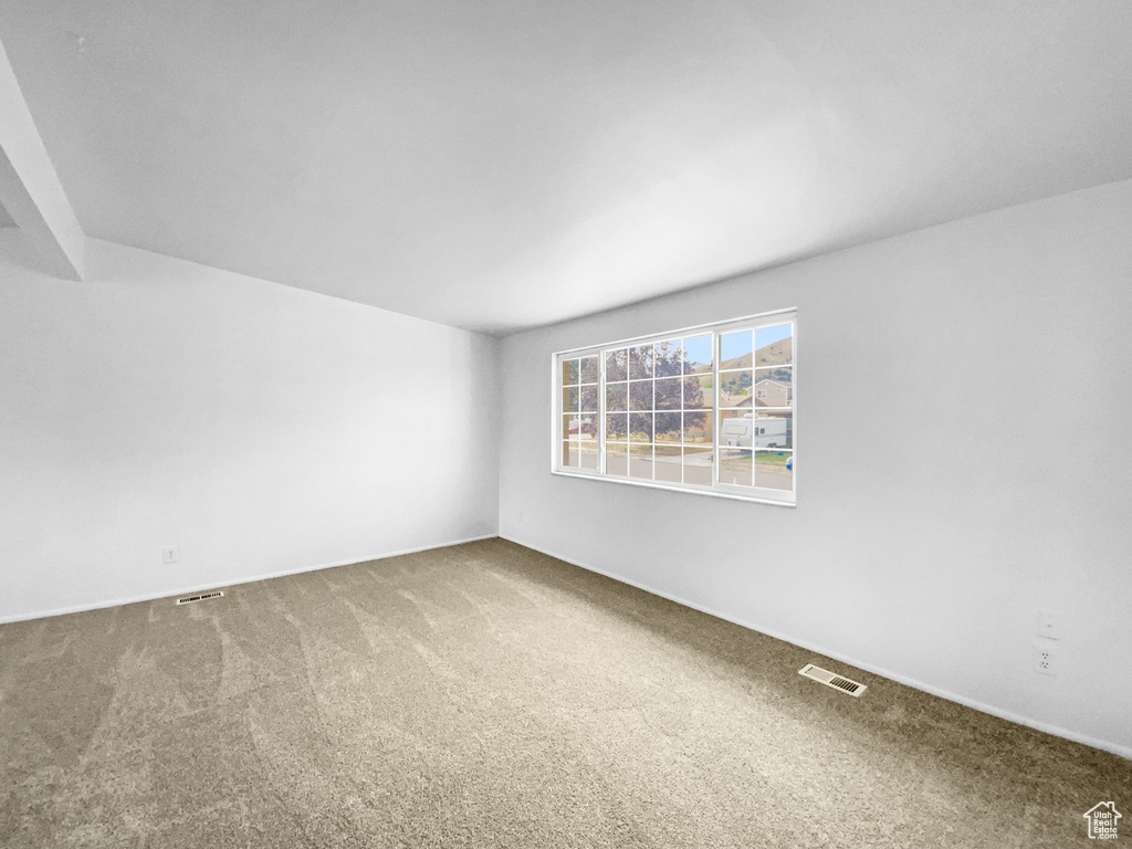 Unfurnished room featuring carpet