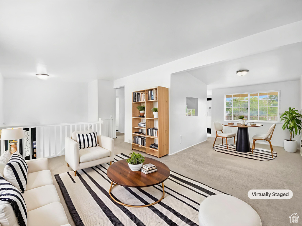 Living room with carpet flooring