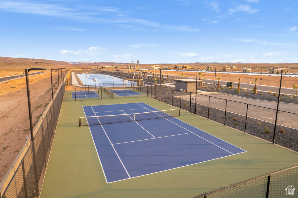 View of tennis court