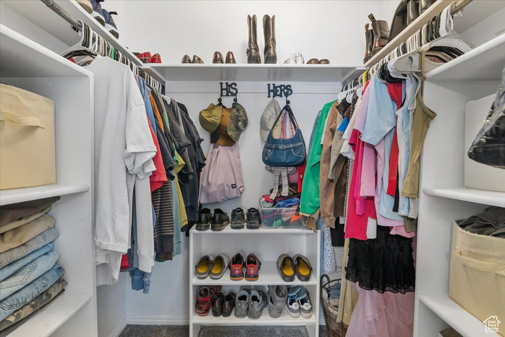 View of walk in closet