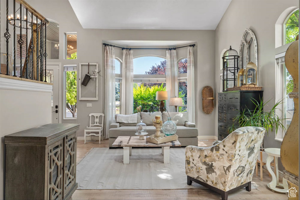 Living room featuring baseboards and wood finished floors