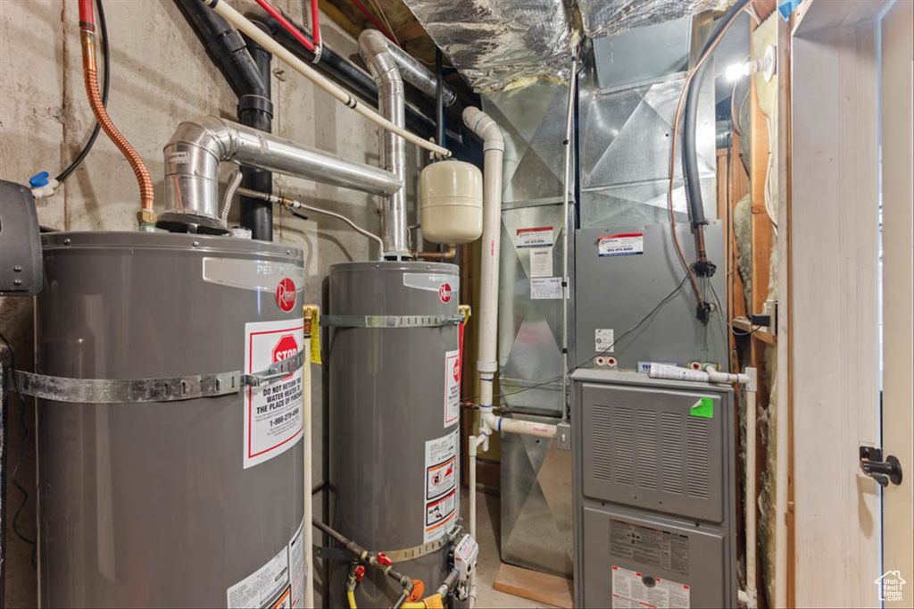 Utilities with secured water heater and heating unit