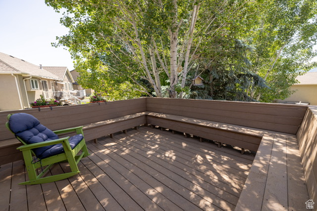 Deck with a residential view