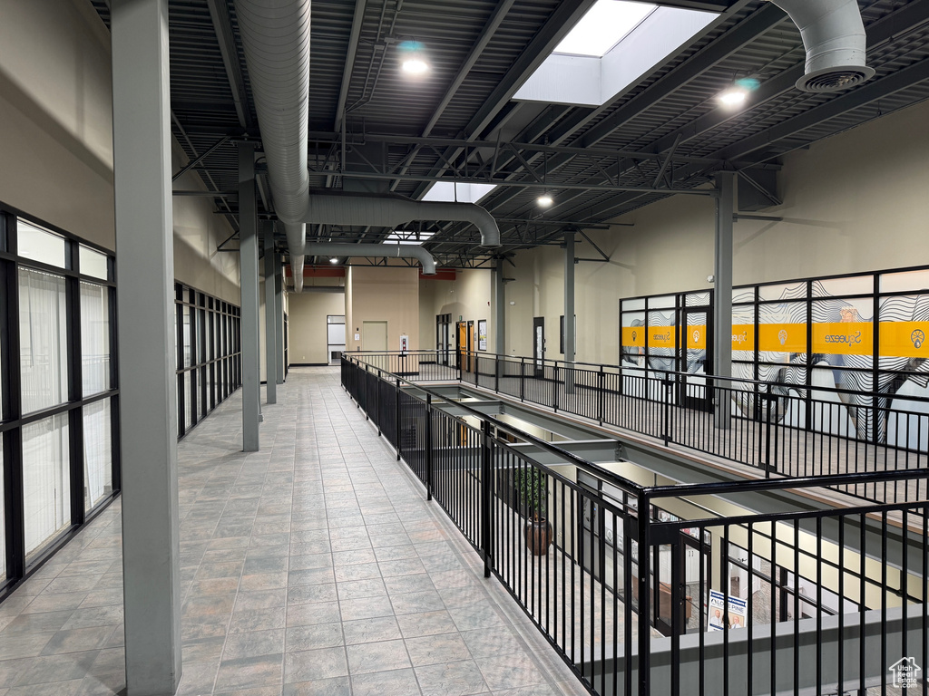 Hallway with a skylight