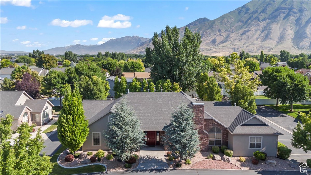 Mountain view with nearby suburban area