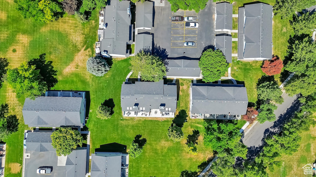 Aerial perspective of suburban area