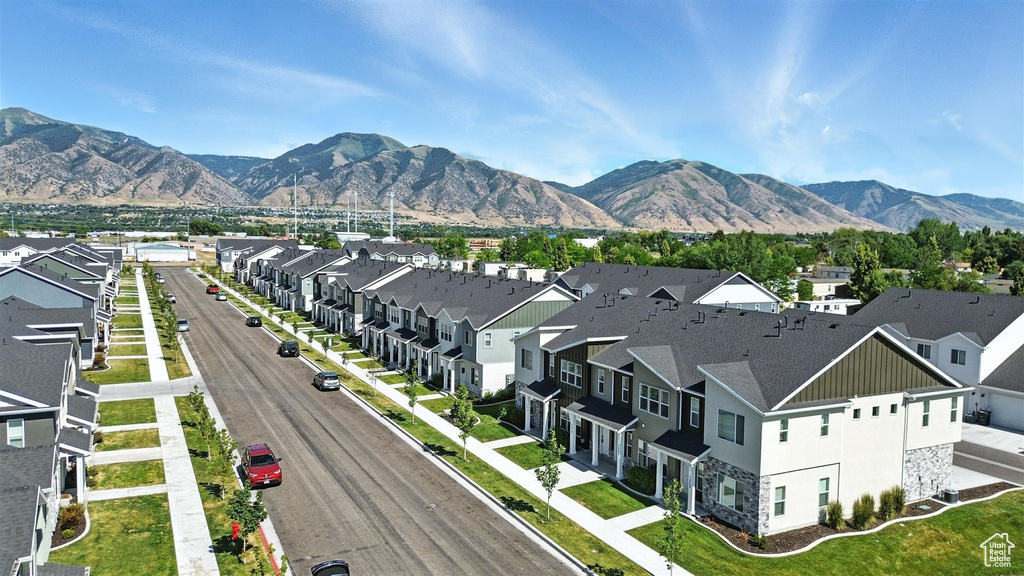 Mountain view with nearby suburban area